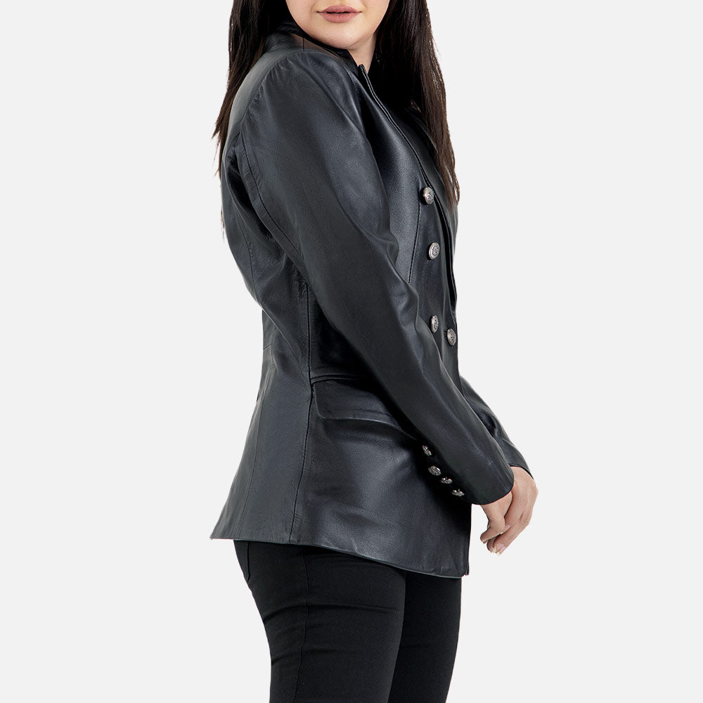 Monte Black Leather Blazer