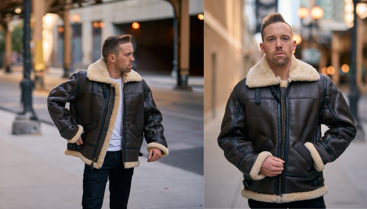 10 casual outfits with a Men’s Leather Aviator jacket