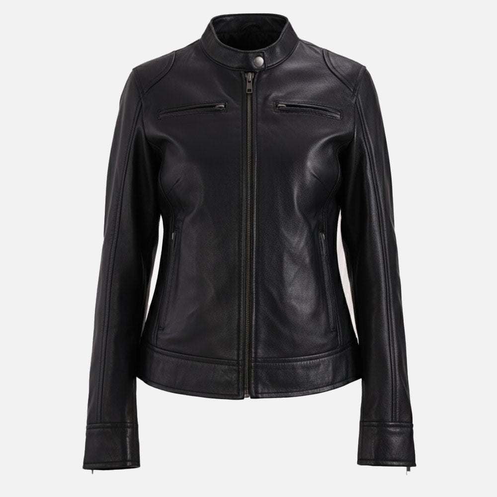 Nera Notte Black Leather Biker Jacket