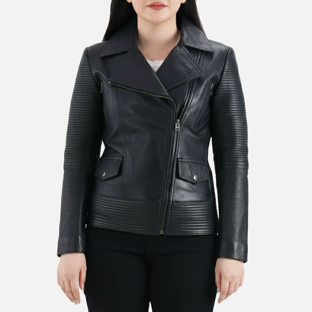 Valle Black Leather Biker Jacket