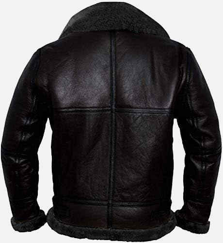 Arctic B3 Real Shearling Bomber Jacket Black