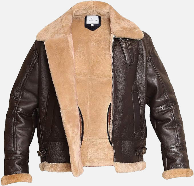 Arctic B3 Real Shearling Bomber Jacket Golden