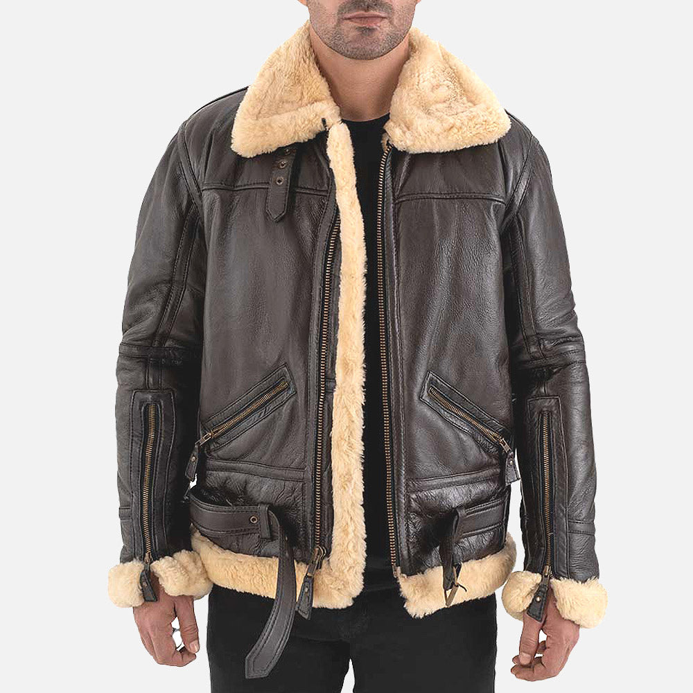 Alpha Raf Bomber Real Shearling  Jacket