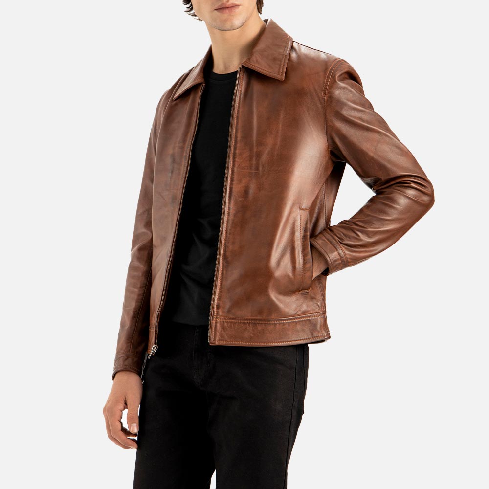 Tropea Waxed Tan Leather Jacket