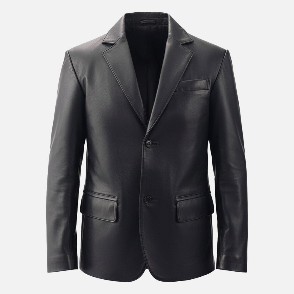 Bolzano Black Leather Coat