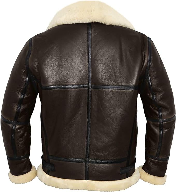 Arctic B3 Real Shearling Bomber Jacket Brown