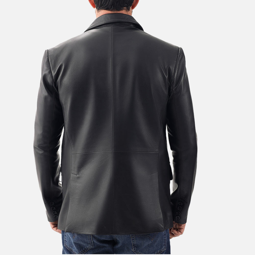 Bolzano Black Leather Coat