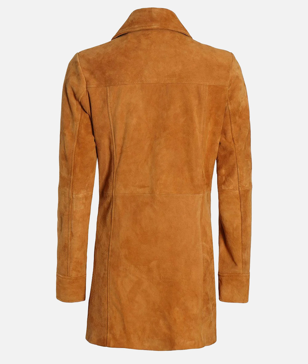 コート BOSS Woman Coat Brown 50530540 249 BOSS - Double-breasted coat in water-repellent cotton