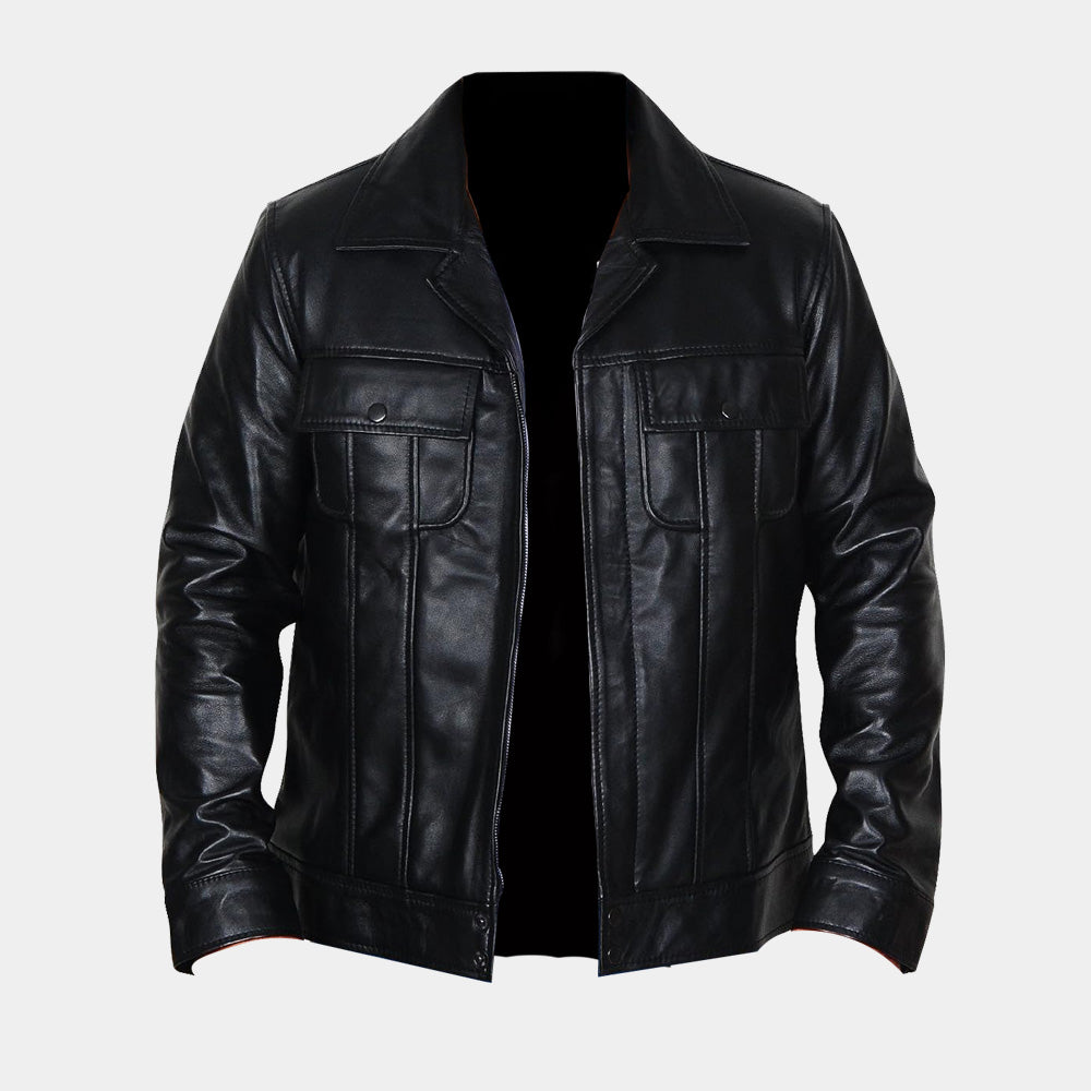 MA1 American Black Leather Jacket