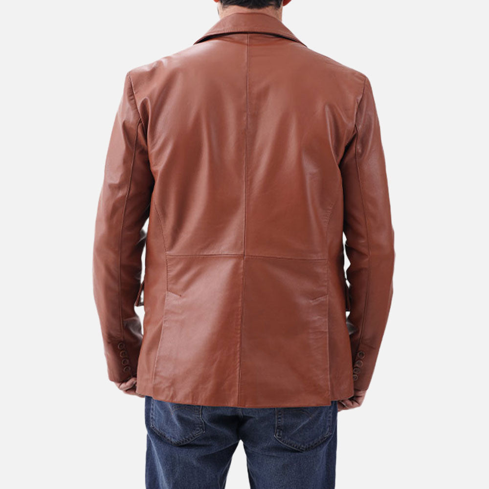 Bolzano Tan Leather Coat Bzck