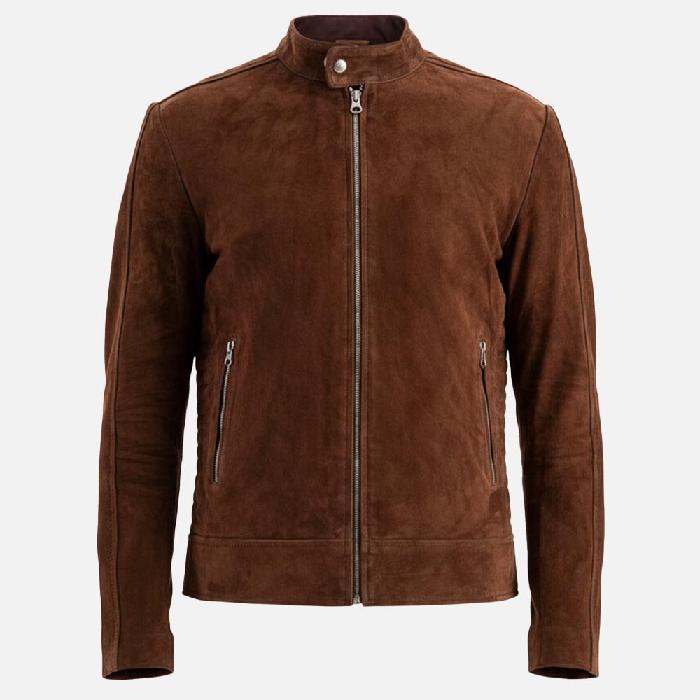 Canazei Suede Bomber Jacket full front view