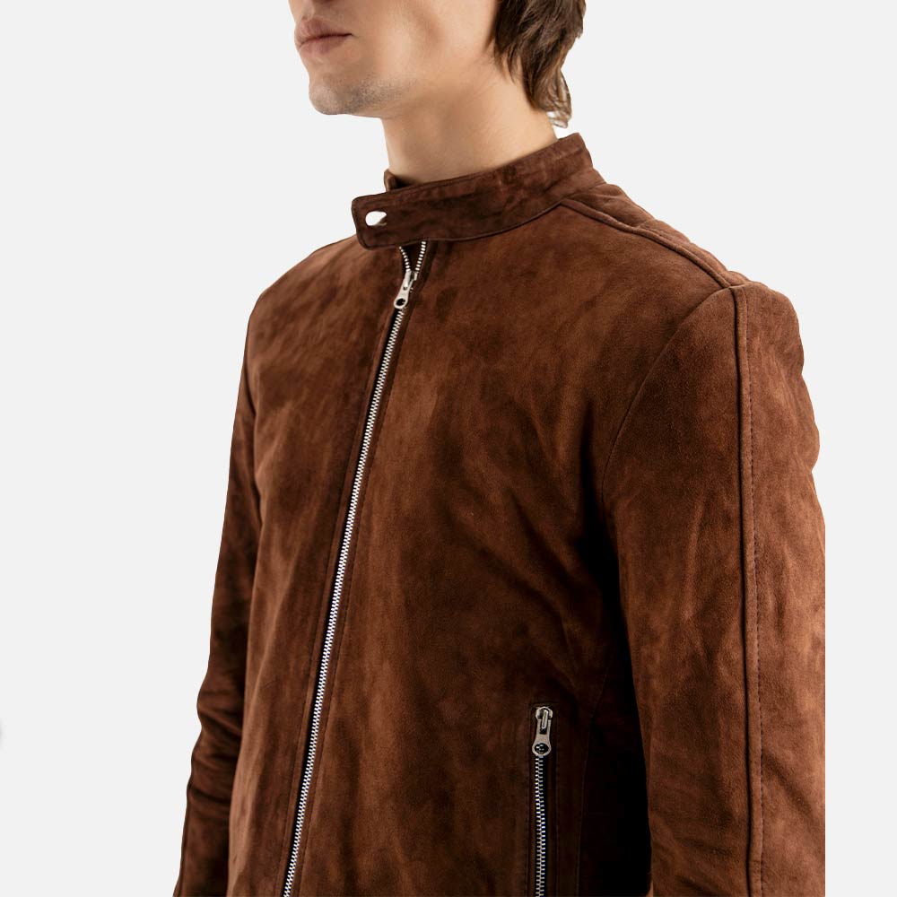 Canazei Suede Bomber Jacket half front view