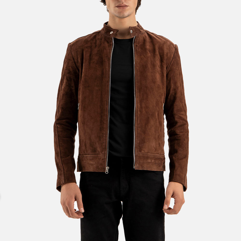 Canazei Suede Bomber Jacket halff front view