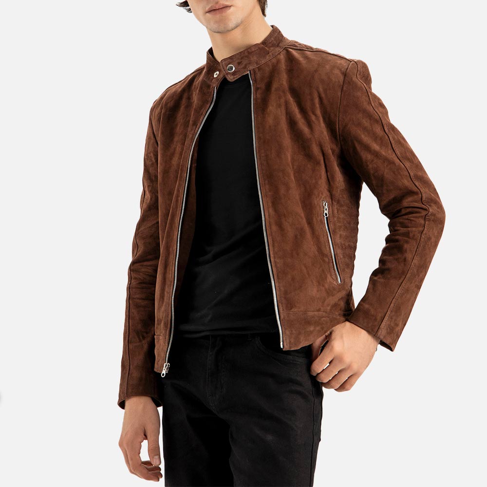 Canazei Suede Bomber Jacket open