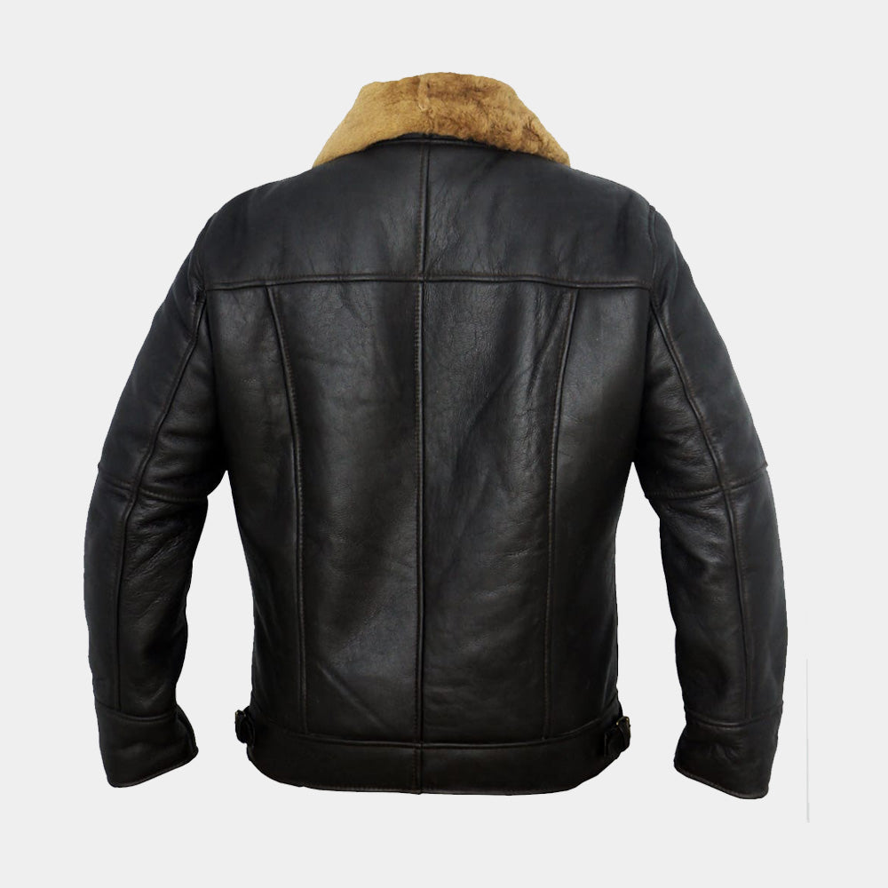 Cross Zip Ginger Real Shearling Jacket 