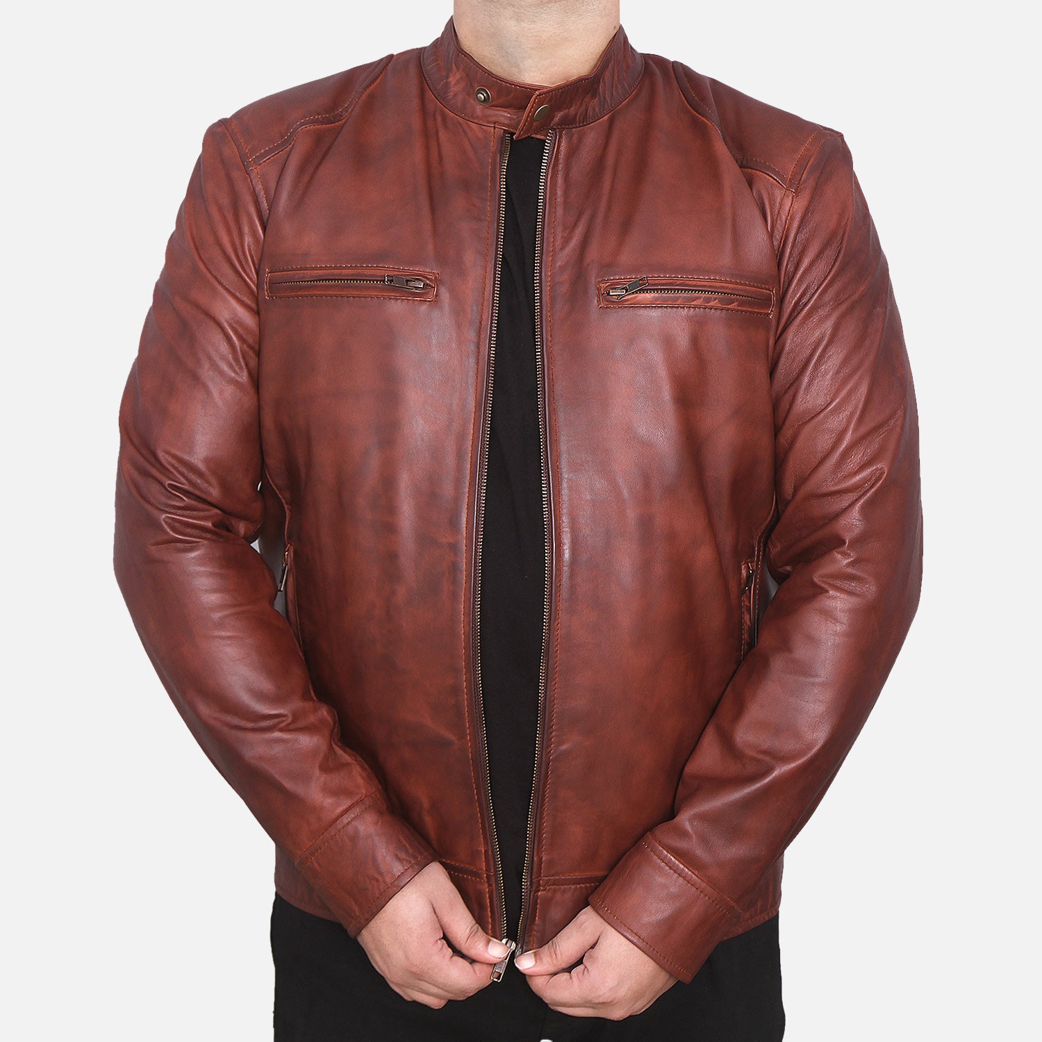 Dodge Brown Sheepskin Leather Jacket
