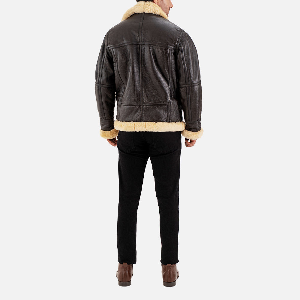 ProductDolomiti RAF Brown Real Shearling Bomber Jacket back 