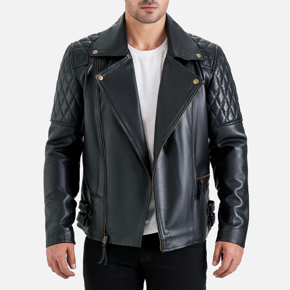 Bari Black Biker Leather Jacket
