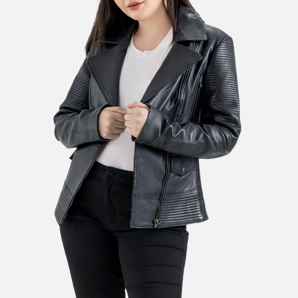 Valle Black Leather Biker Jacket