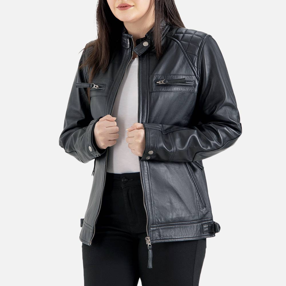 Marmolada Quilted Black Leather Biker Jacket
