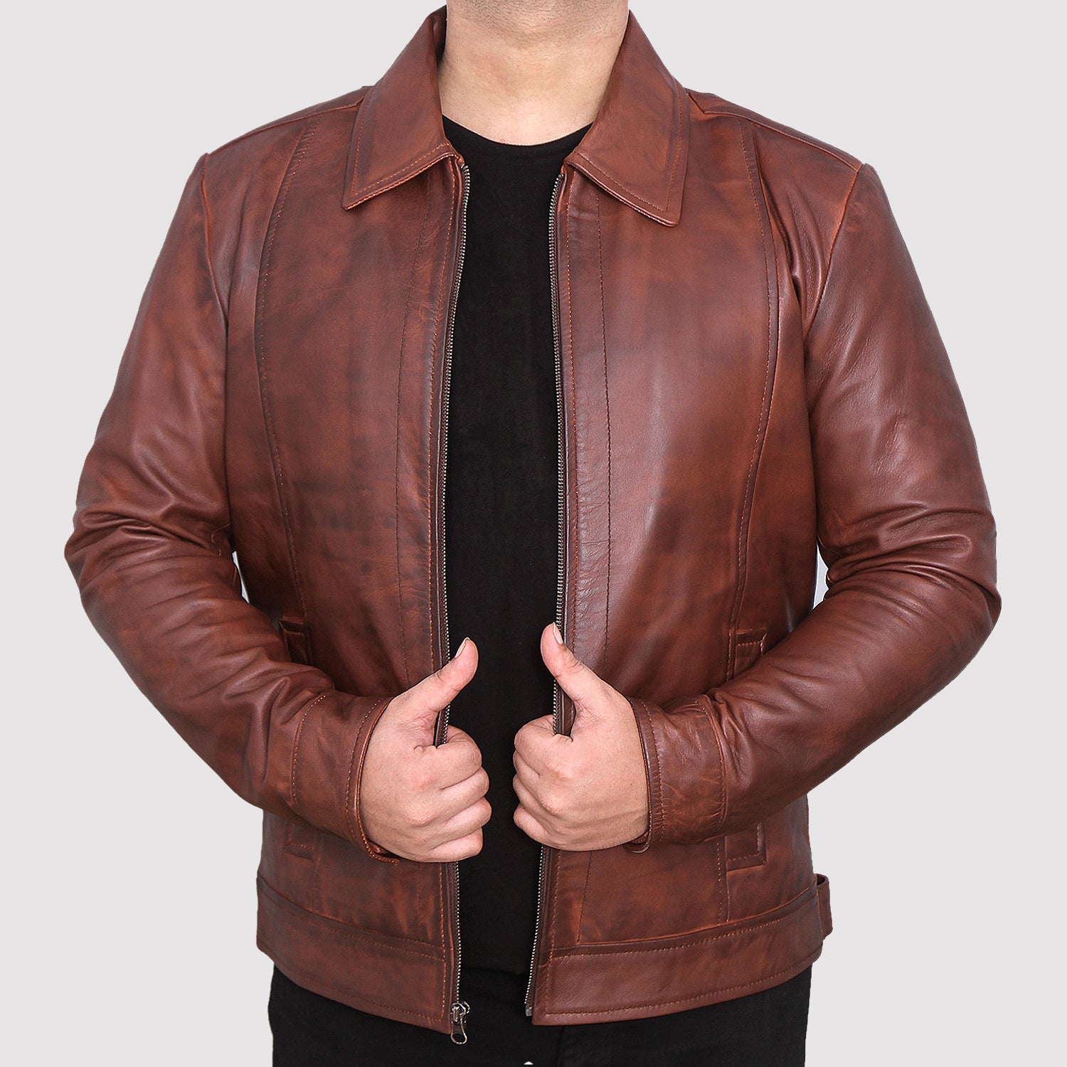 Wick Whisper Brown Leather Jacket