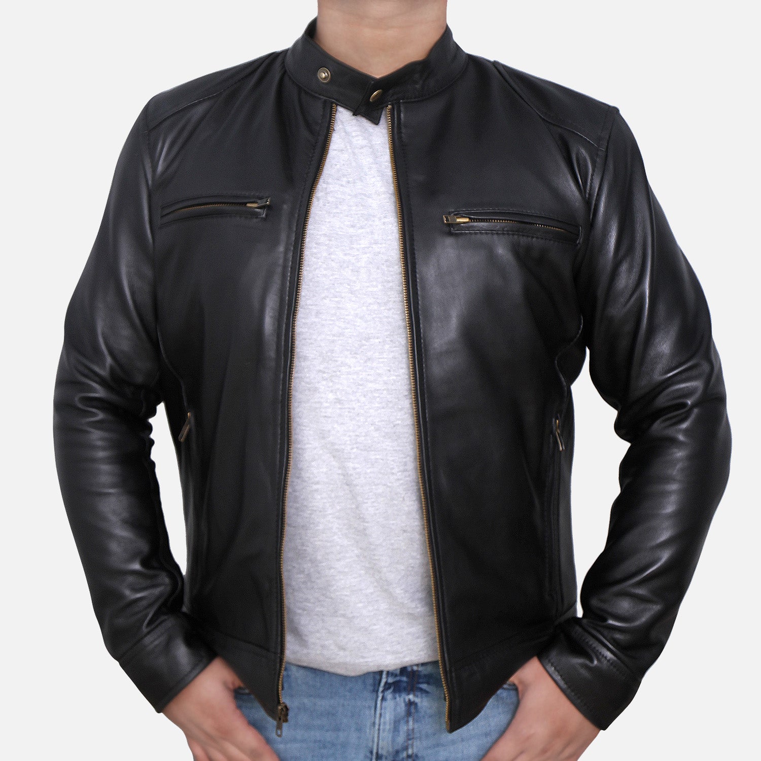 Dodge Black Sheepskin Leather Jacket