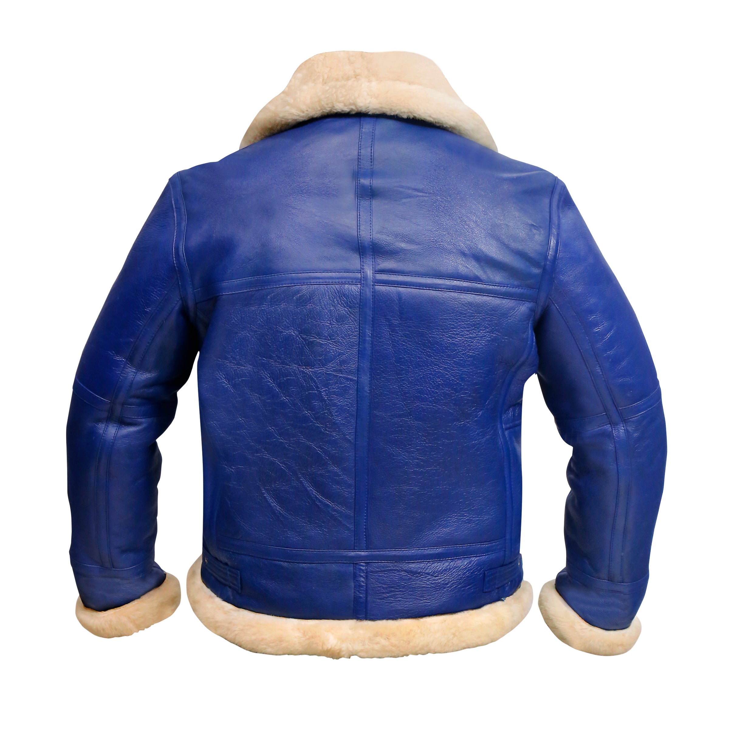 Arctic B3 Real Shearling Bomber Jacket Blue