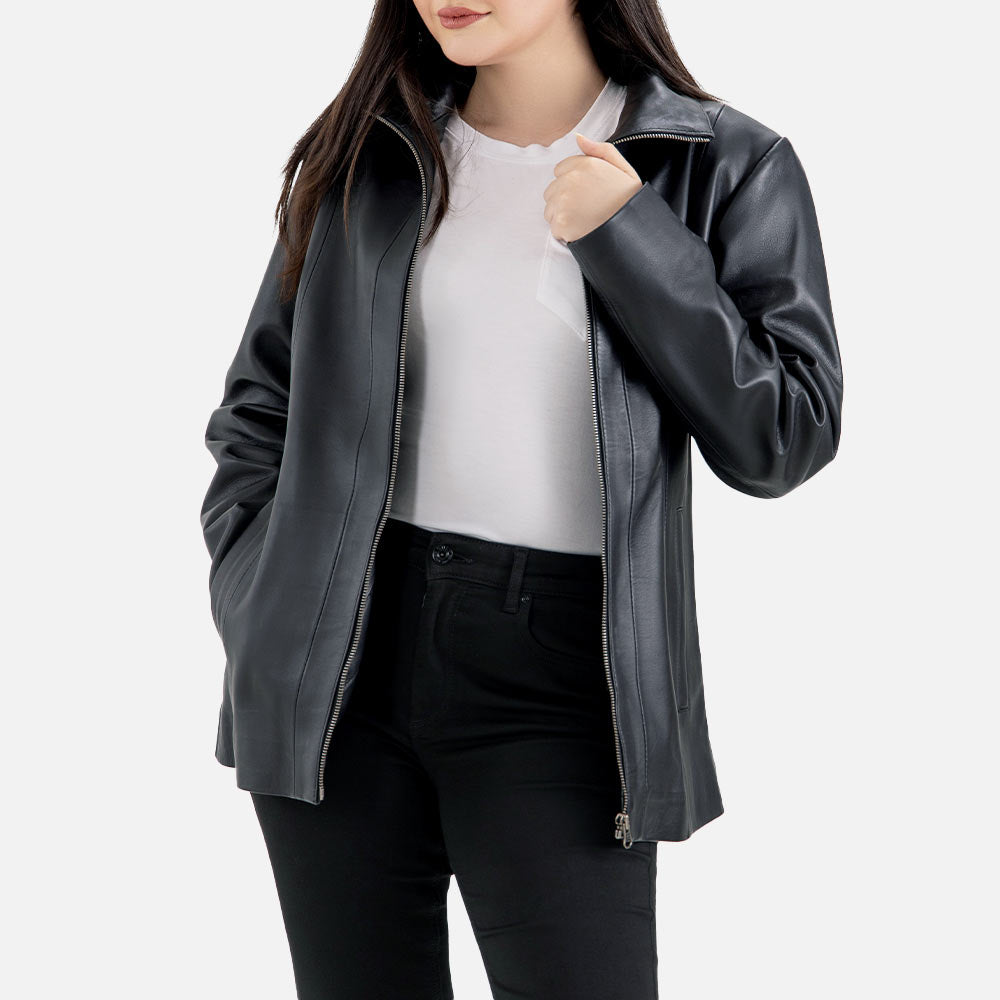 Madonna Black Leather Jacket Open Front