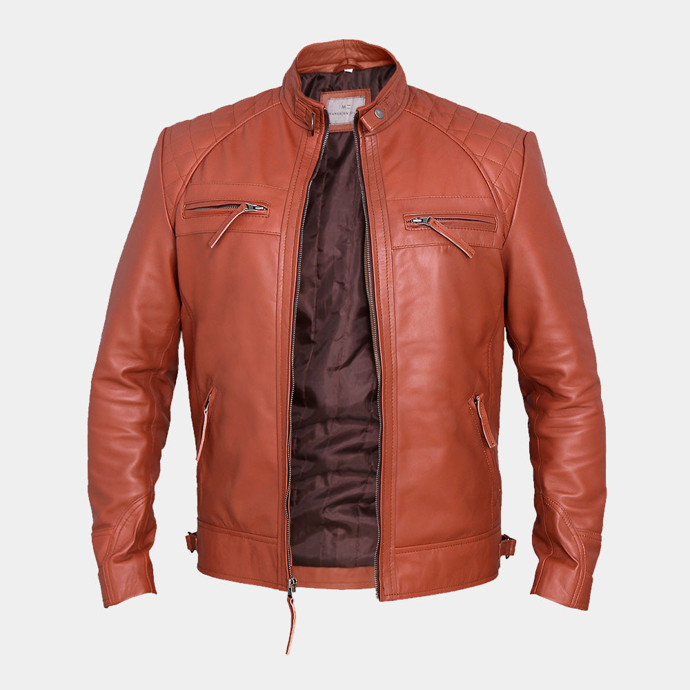 Rogue Diamond Tan Leather Jacket