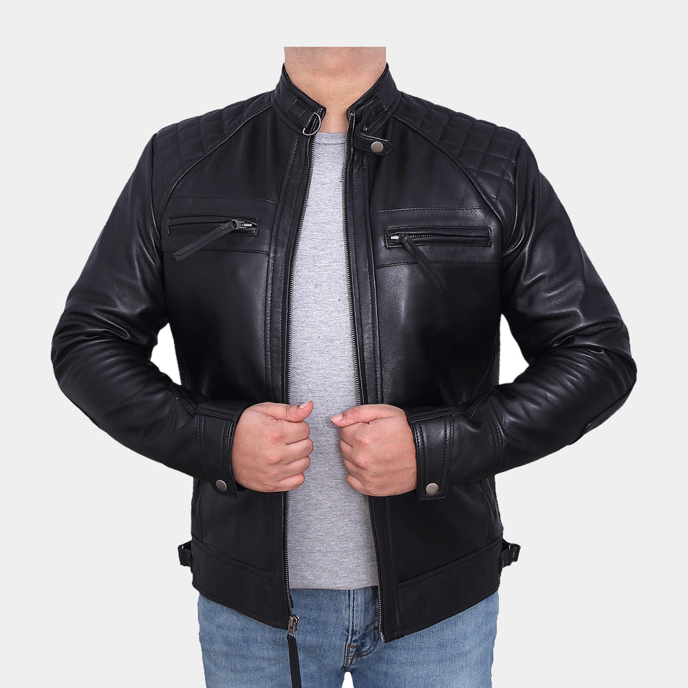 Rogue Diamond Black Leather Jacket