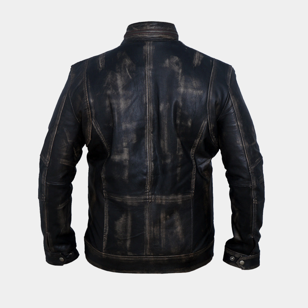 Mens Distressed Leather Jacket