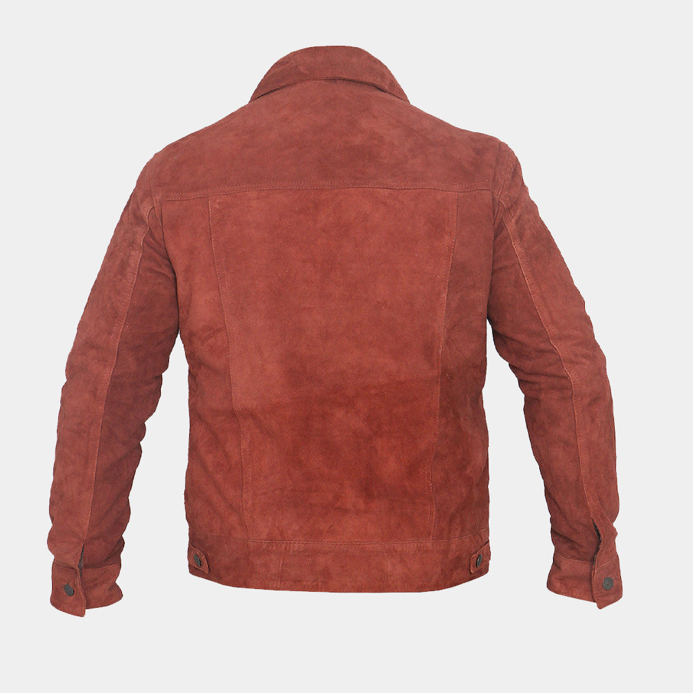 Leather Brown Suede Jacket for Men