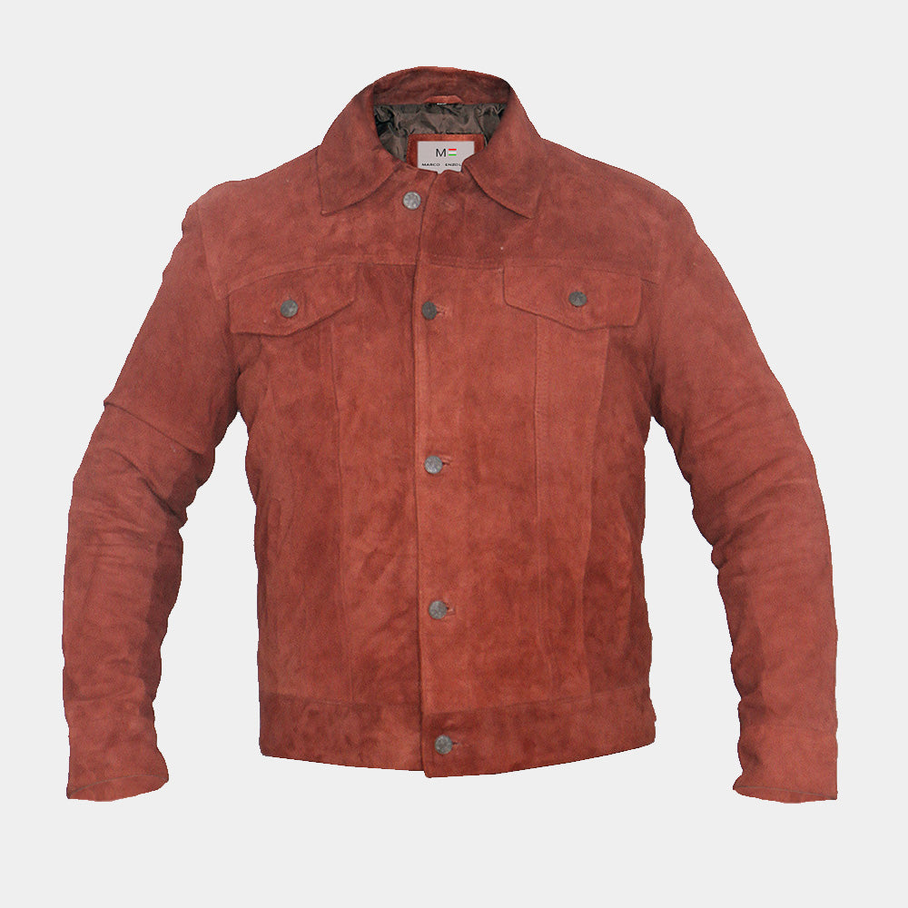 Leather Brown Suede Jacket for Men