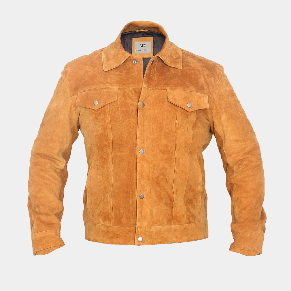 Leather Tan Suede Jacket for Men