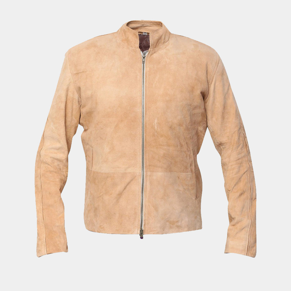 Morocco Daniel Craig Blouson Fawn Suede Leather Jacket