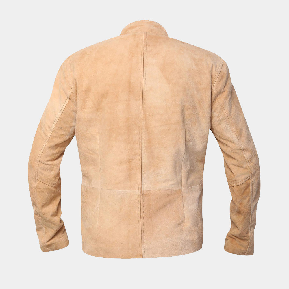 Morocco Daniel Craig Blouson Fawn Suede Leather Jacket