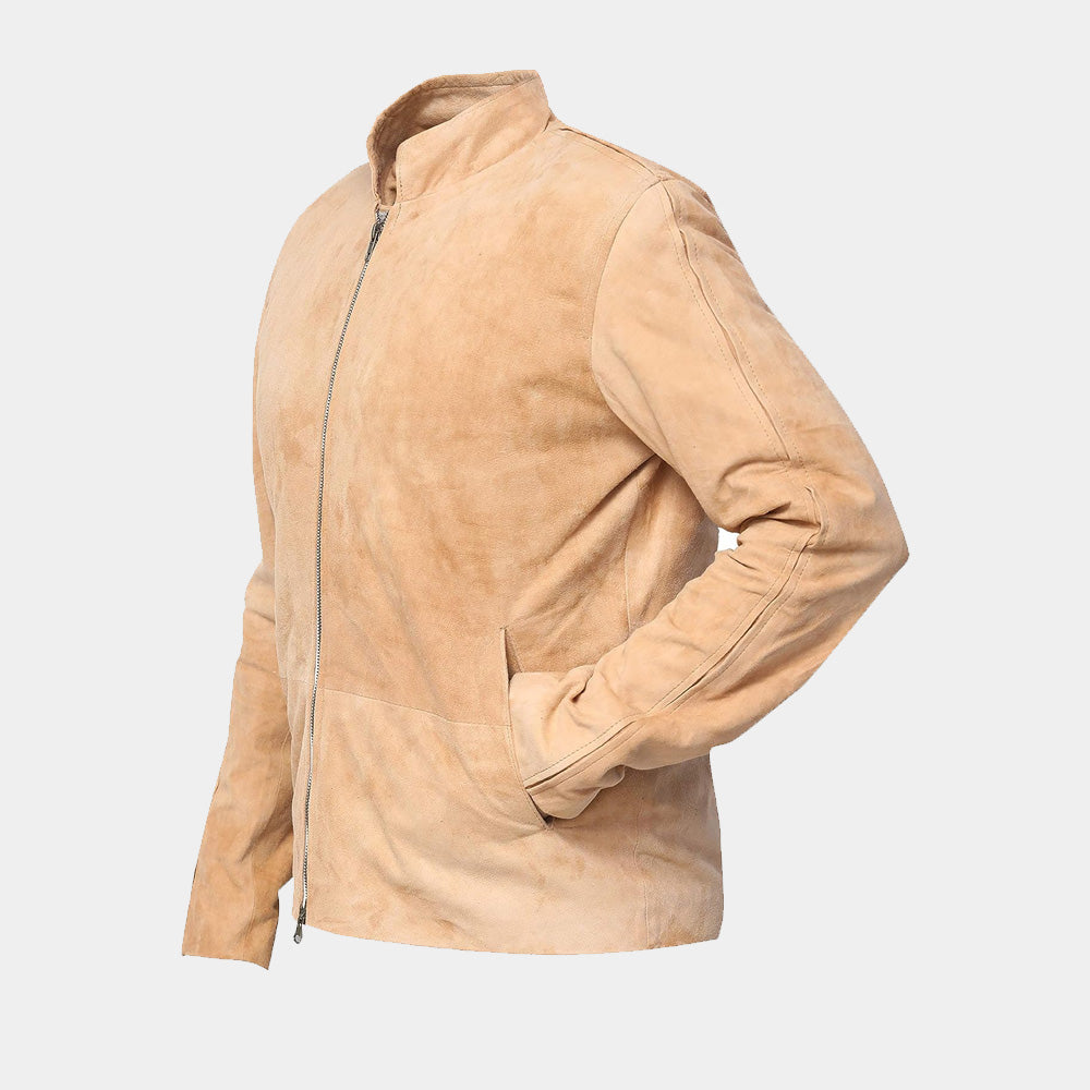 Morocco Daniel Craig Blouson Fawn Suede Leather Jacket