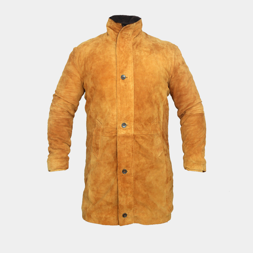 Sheriff Walt Robert Taylor Real Suede Leather Coat