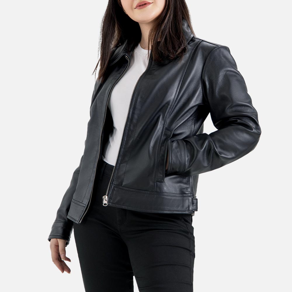 Taormina Black Leather Jacket  Left Hand