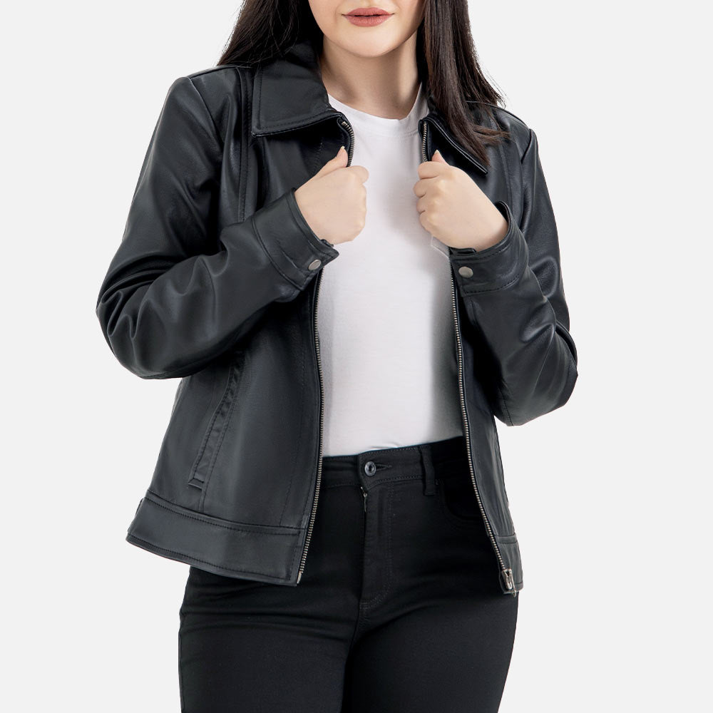 Taormina_Black_Leather_Jacket_holding jcket