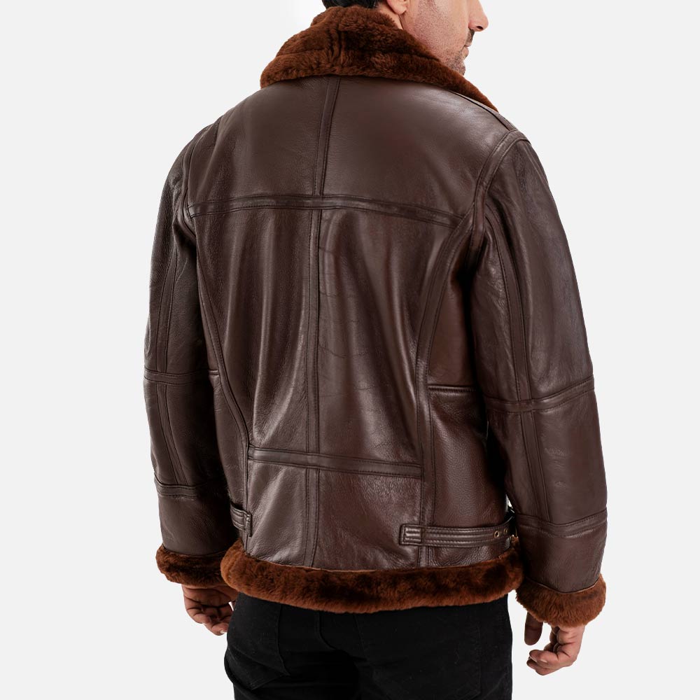 Trentino B3 Real Shearling Bomber Jacket back view