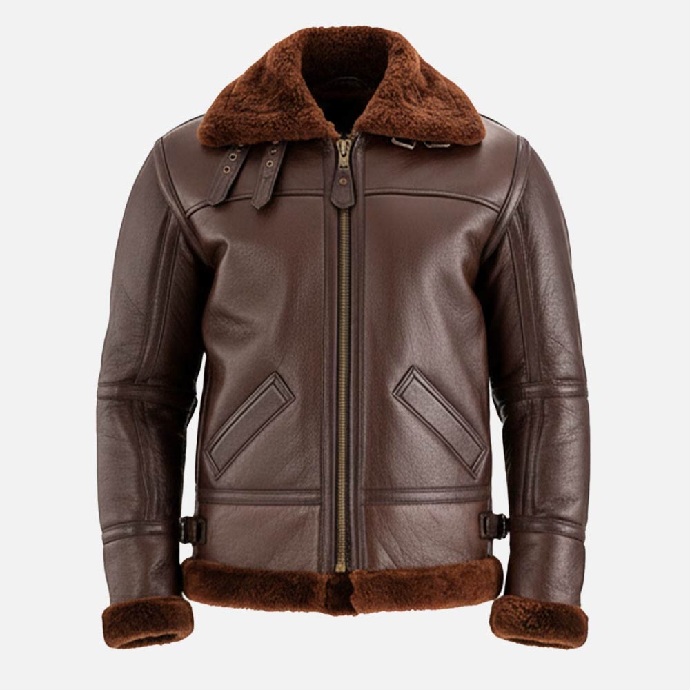 Trentino B3 Real Shearling Bomber Jacket front 