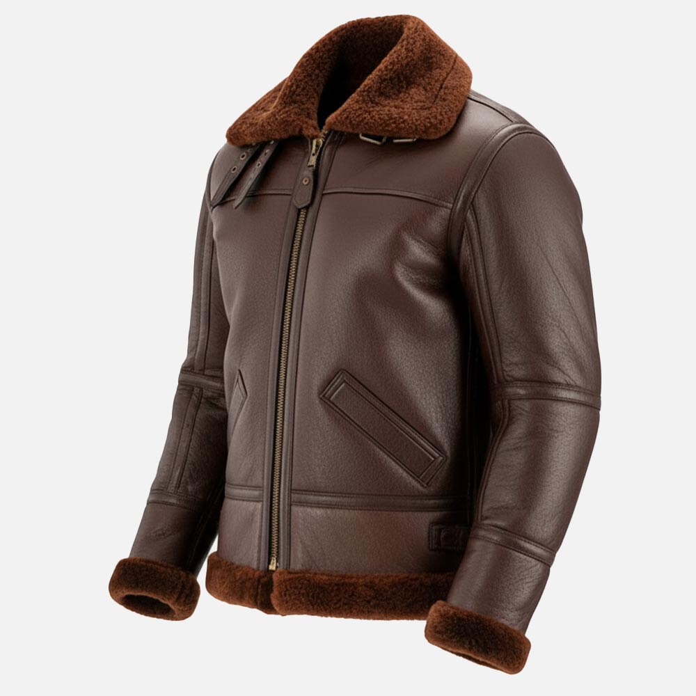 Trentino B3 Real Shearling Bomber Jacket left