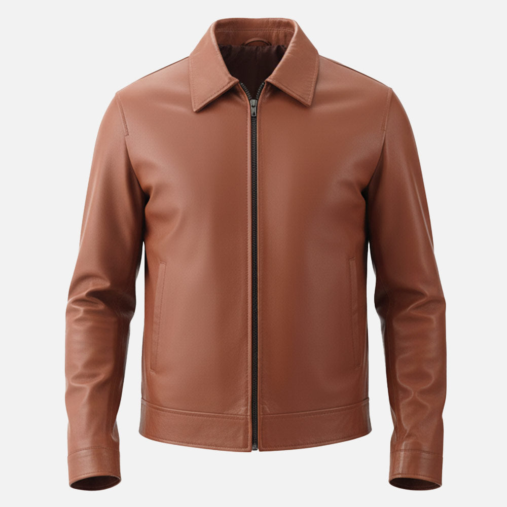 Tropea Tan Leather Jacket frontt
