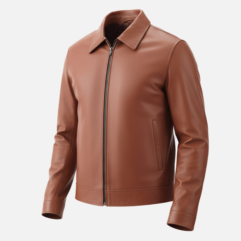 Tropea Tan Leather Jacket left 