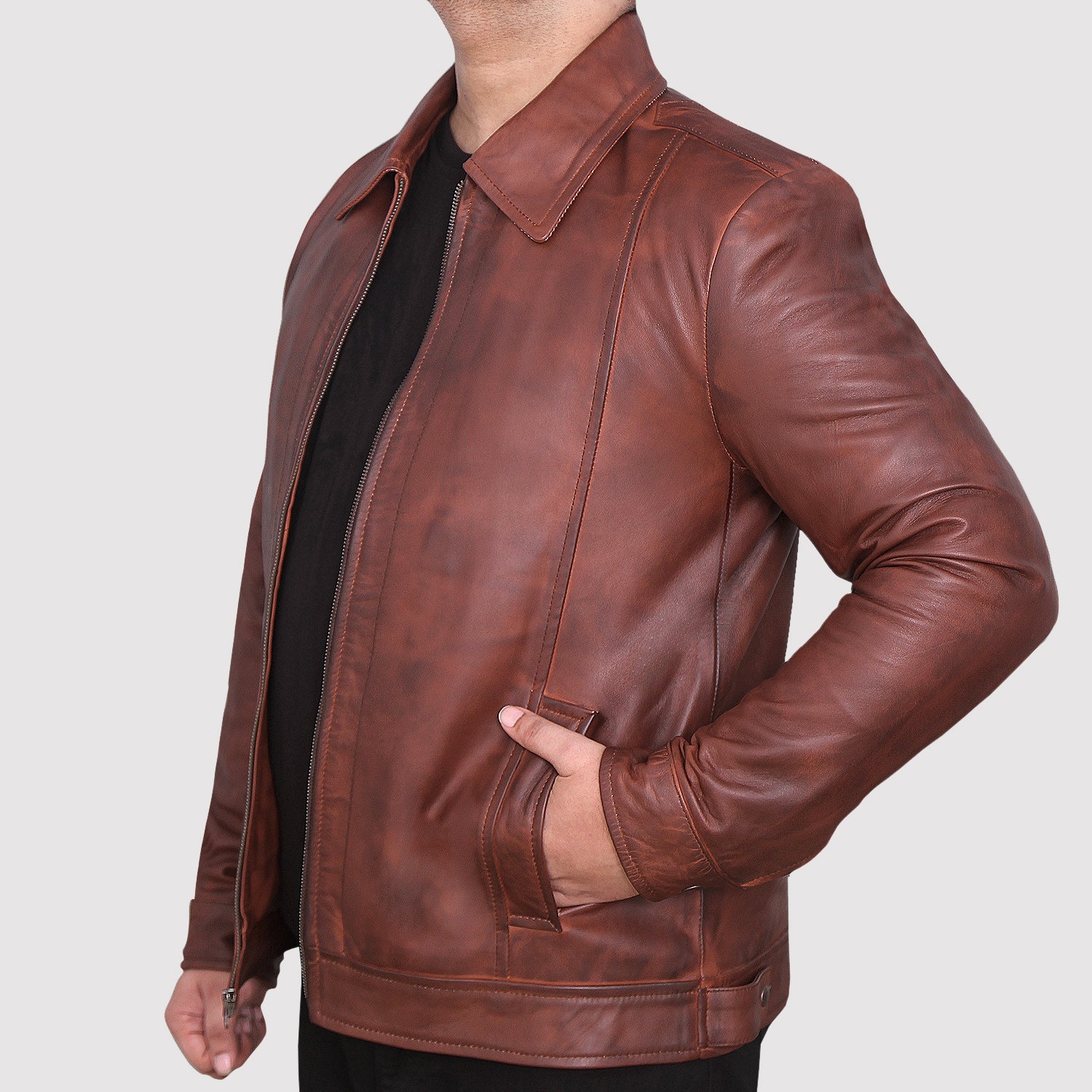 Wick Whisper Brown Leather Jacket