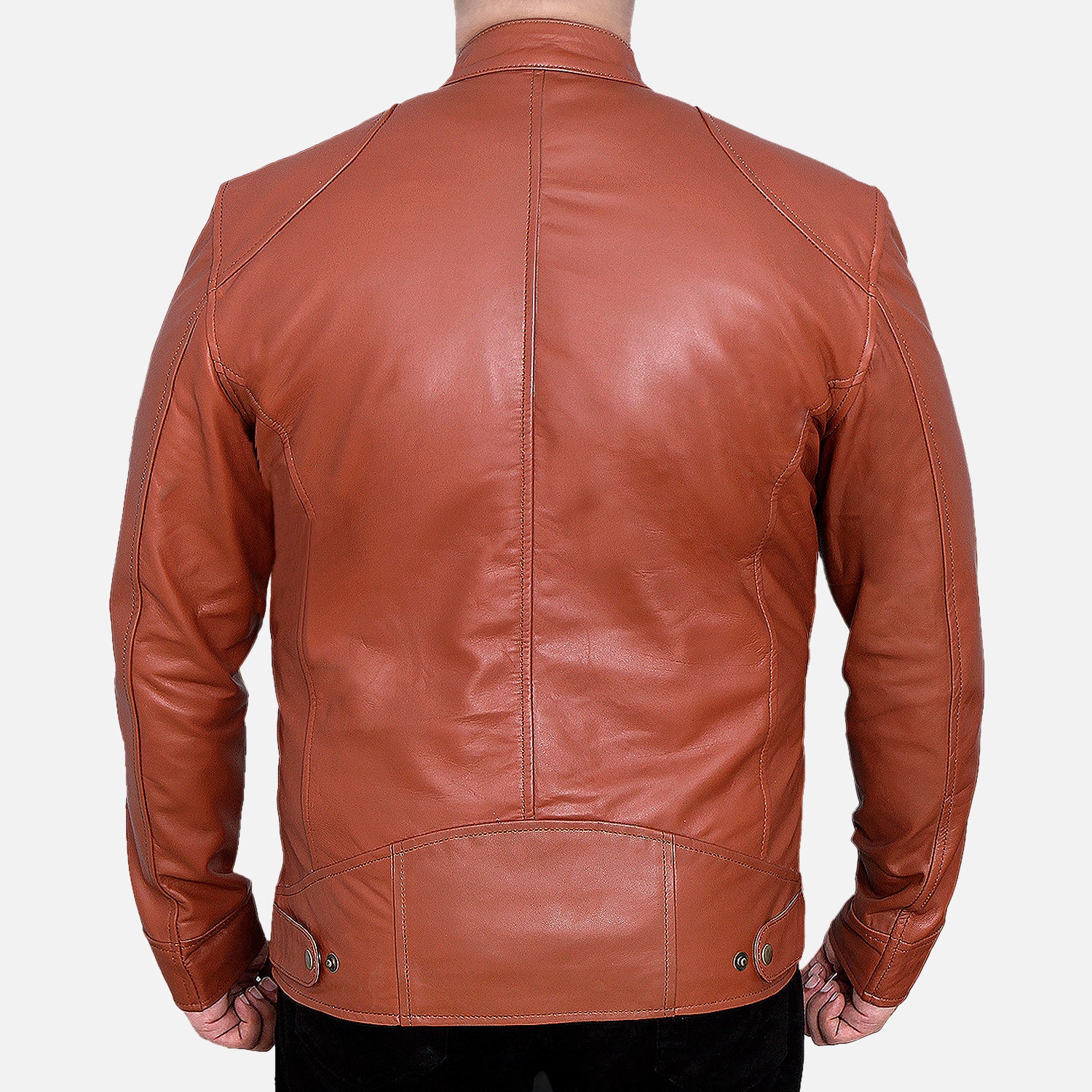Motorcycle Leather Jacket for Men Tan