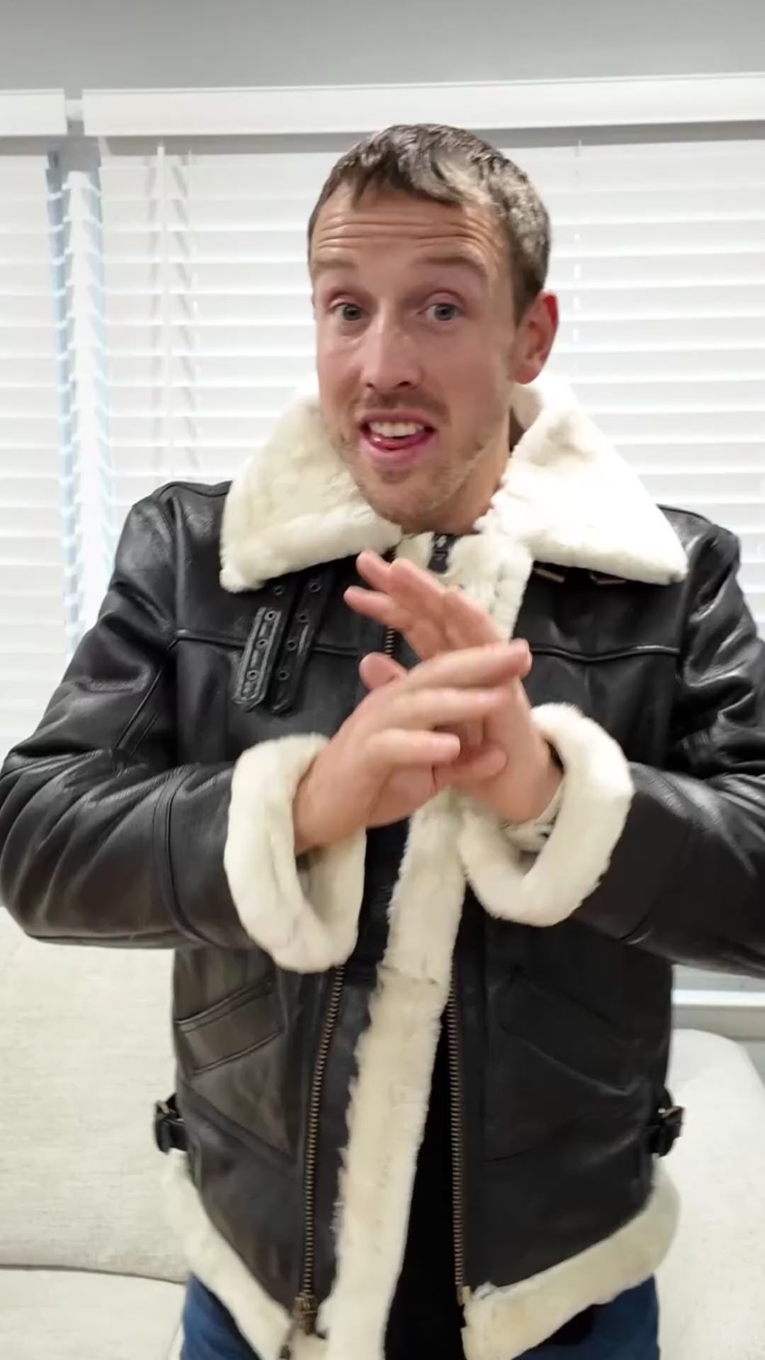 Trentino B3 Brown Real Shearling Bomber Jacket