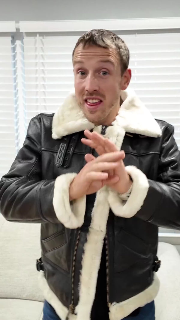 Trentino B3 Brown Real Shearling Bomber Jacket