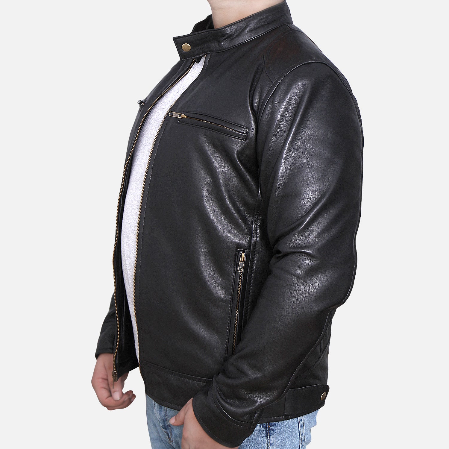 Dodge Black Sheepskin Leather Jacket